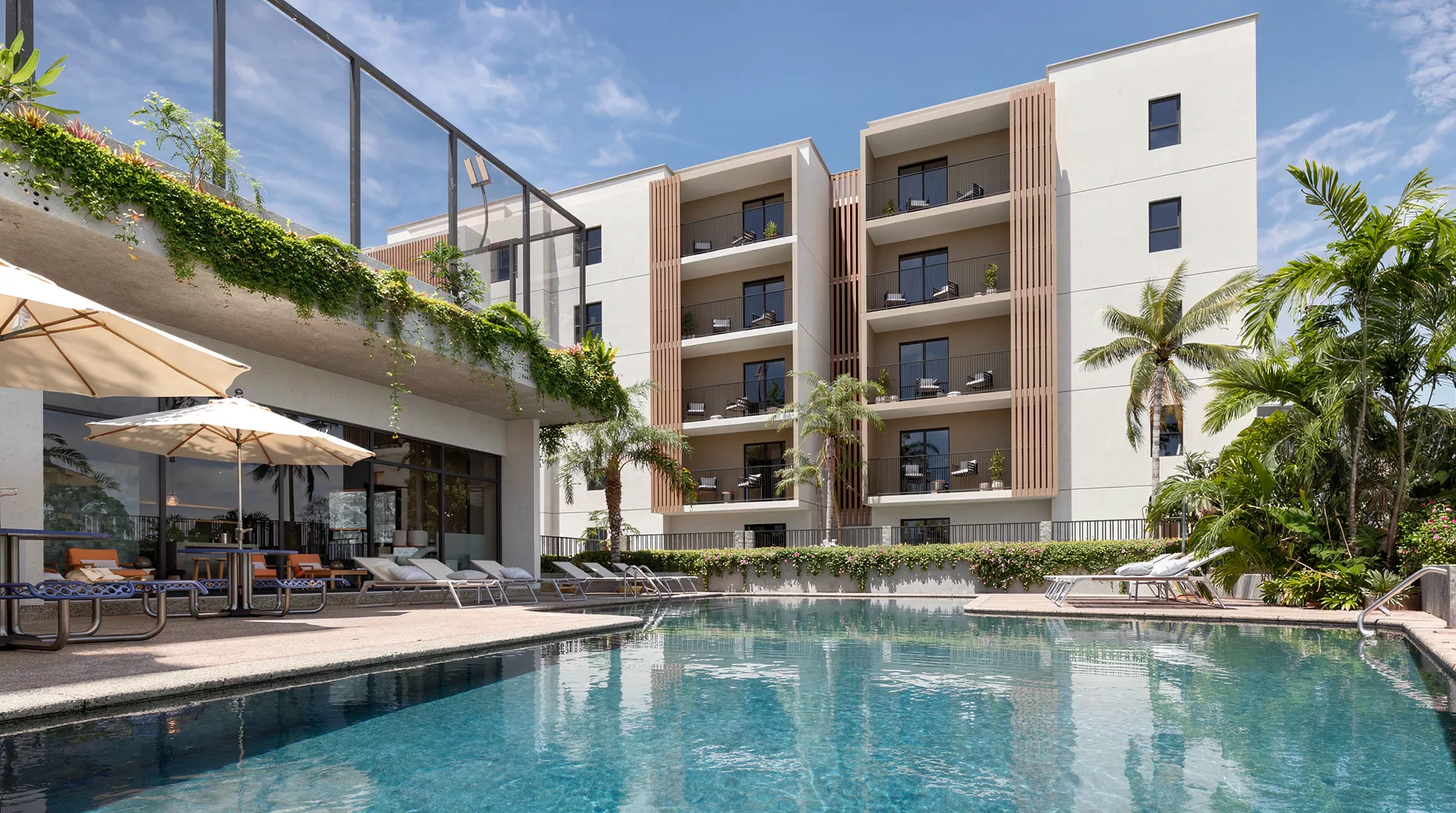 Alberca en casa club Distrito Bakum