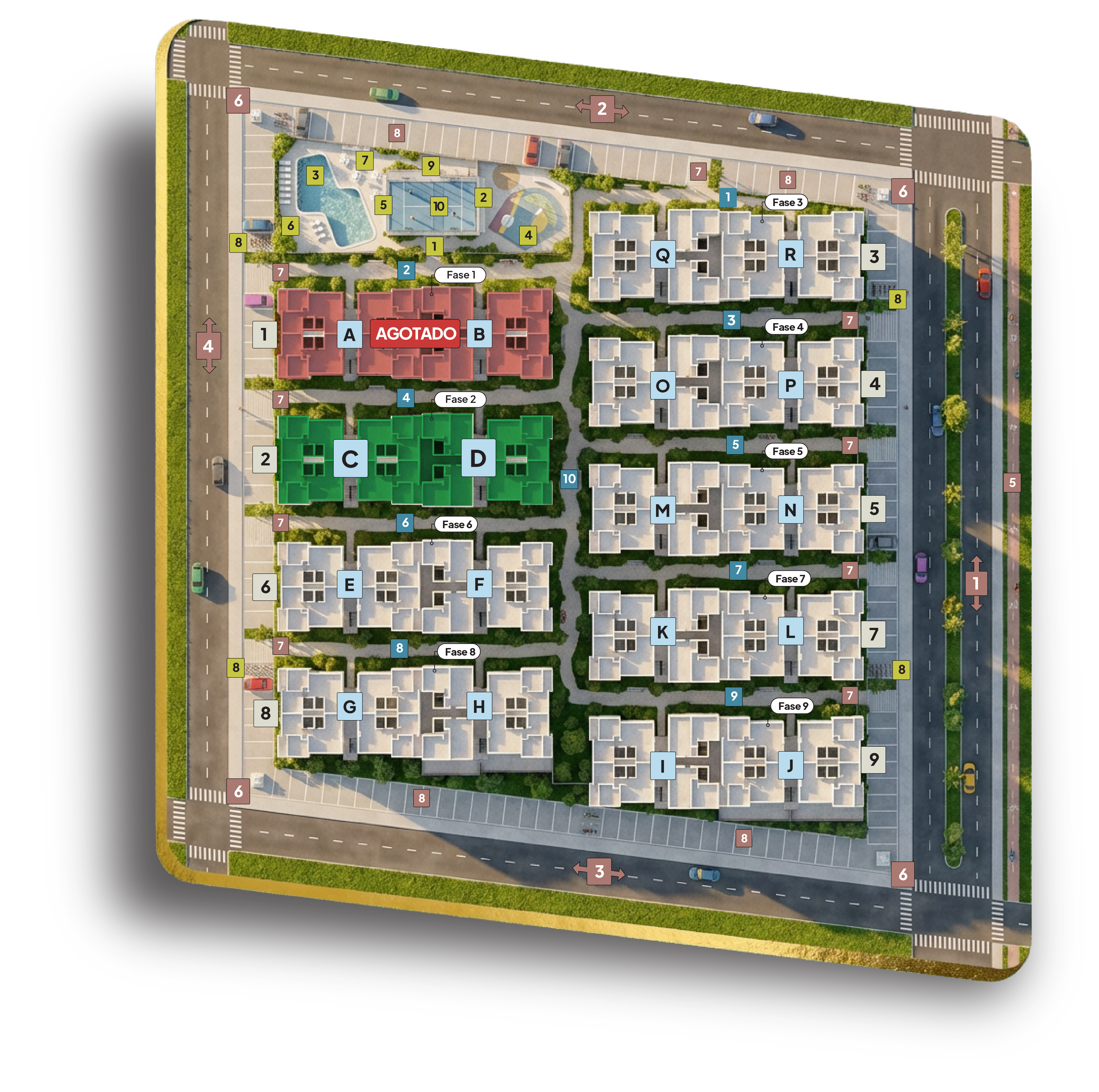 Master plan 3D con numeración Distrito Bakum
